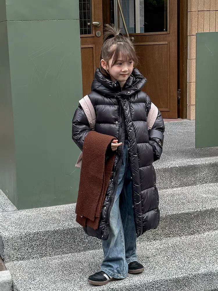 冬季新款白鸭绒羽绒服加厚极寒系列过膝男童女童防寒服过年外套