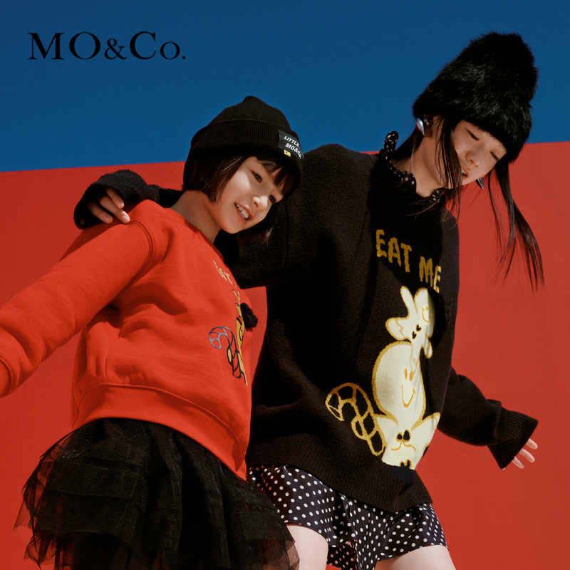 【防寒】MOCO冬季立体小帽姜饼人宽松毛衣MBB4SWTT04