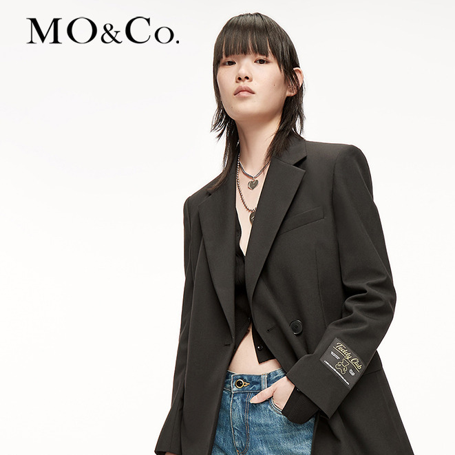 MOCO秋冬泰迪熊廓形宽松设计感时尚休闲气质西服JK服MBA4BLAT03