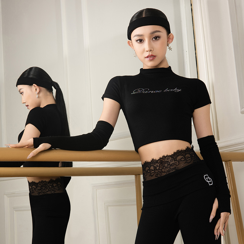 DANCEBABY摩登拉丁舞服成人秋冬跳舞的上衣女新款长袖舞衣YD438