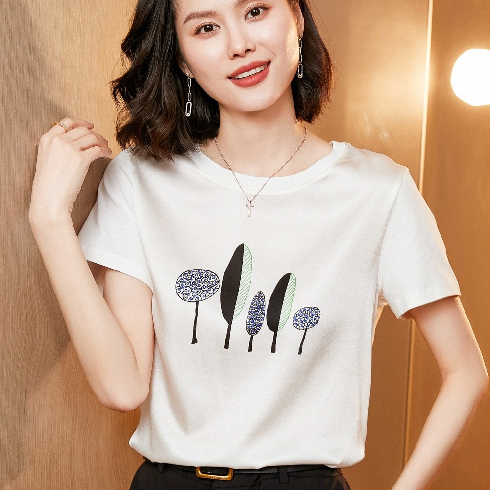 【省钱风】2024新款丝滑缎面冰凉感百搭时尚休闲女T恤AB拼接短袖101