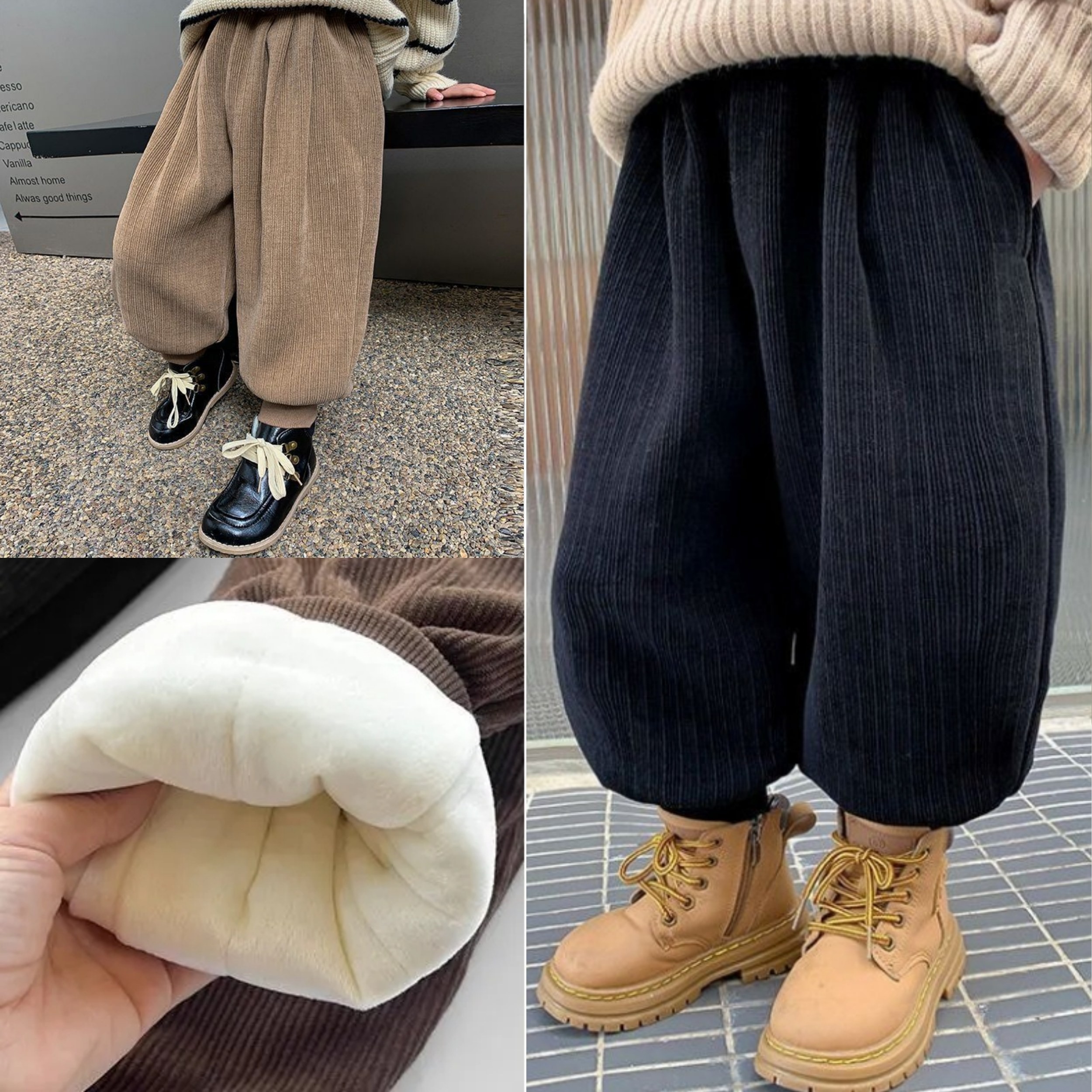 加厚加绒保暖裤子儿童超厚夹棉一条过冬冬款宝宝洋气灯芯绒棉裤潮