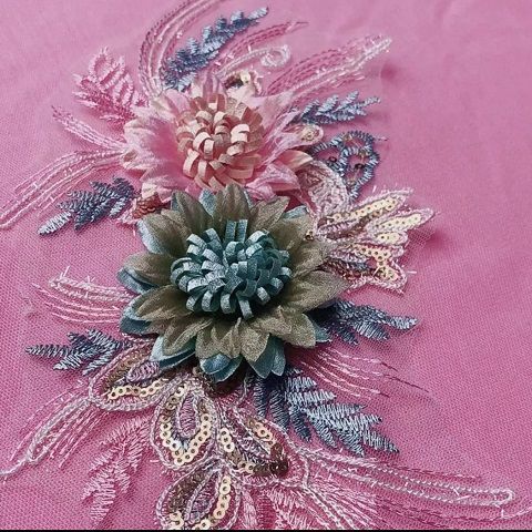 立体花DIY饰配辅料补衣服的贴花补洞手缝洗不掉衣服补丁贴 可水洗