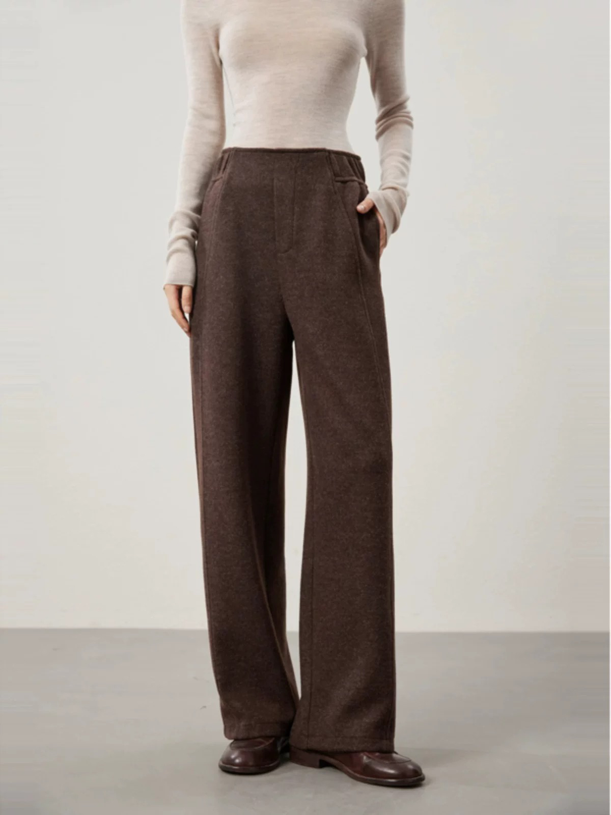 【伊家】高腰显瘦垂感直筒休闲裤