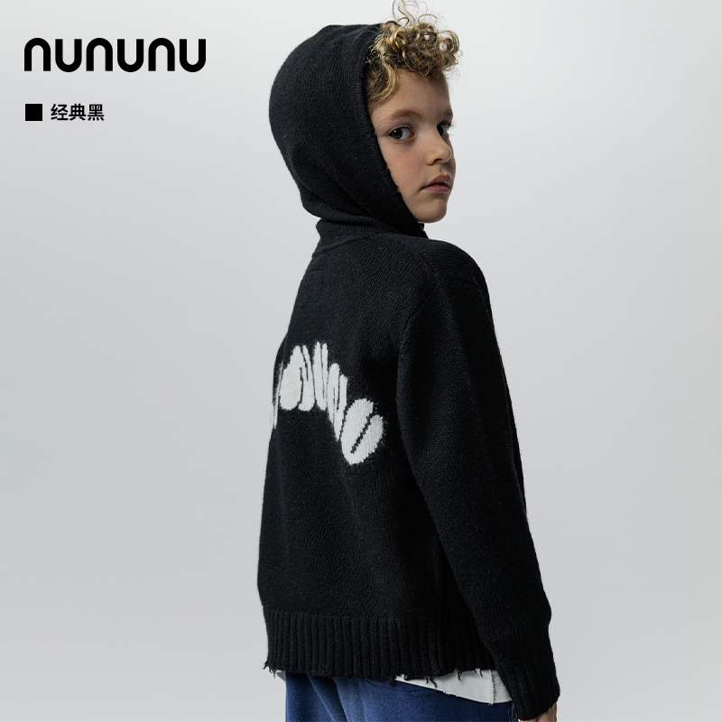 NUNUNU LOGO系列老钱风儿童男羊毛混纺外套丨FW24秋冬经典