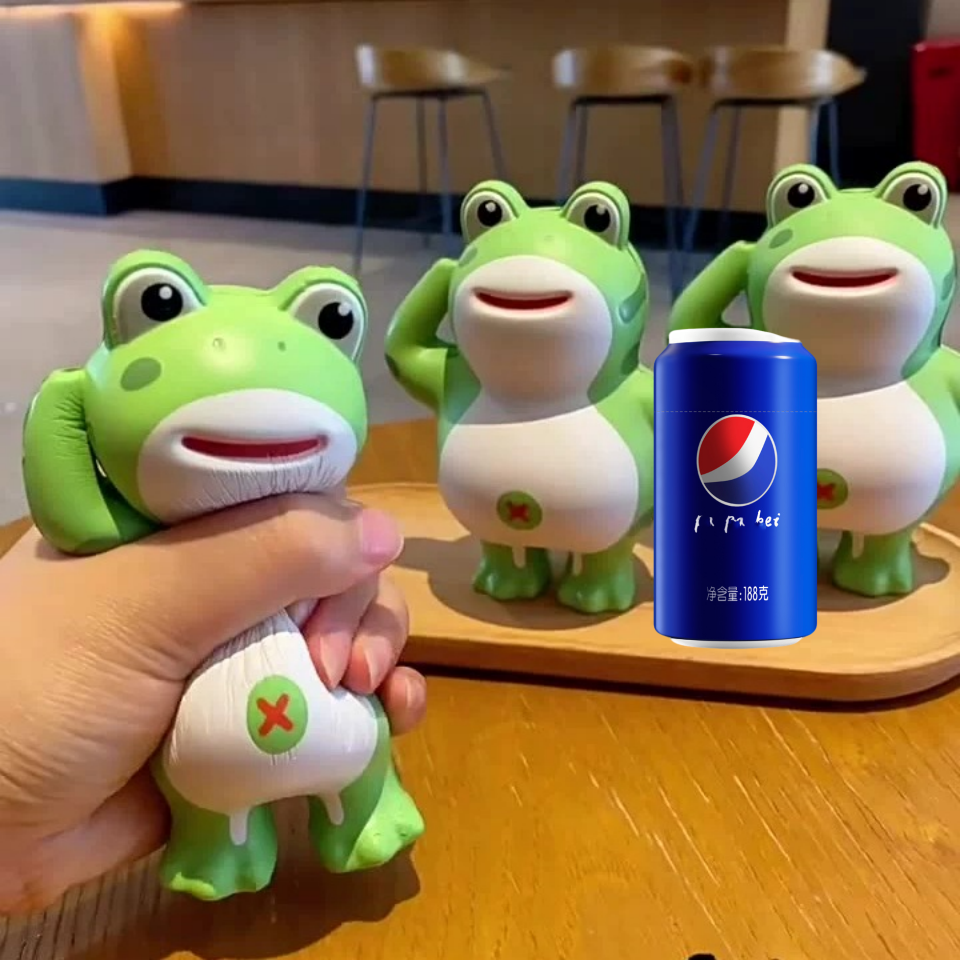 热销仿真可乐杯摆件礼物敬礼青蛙整蛊玩具