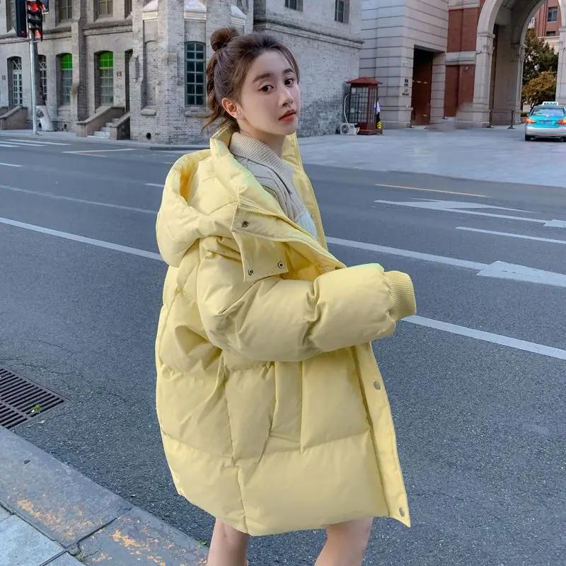 雪中飞韩版中长款羽服女小个子2023冬季新款加厚爆款面包服袄外套