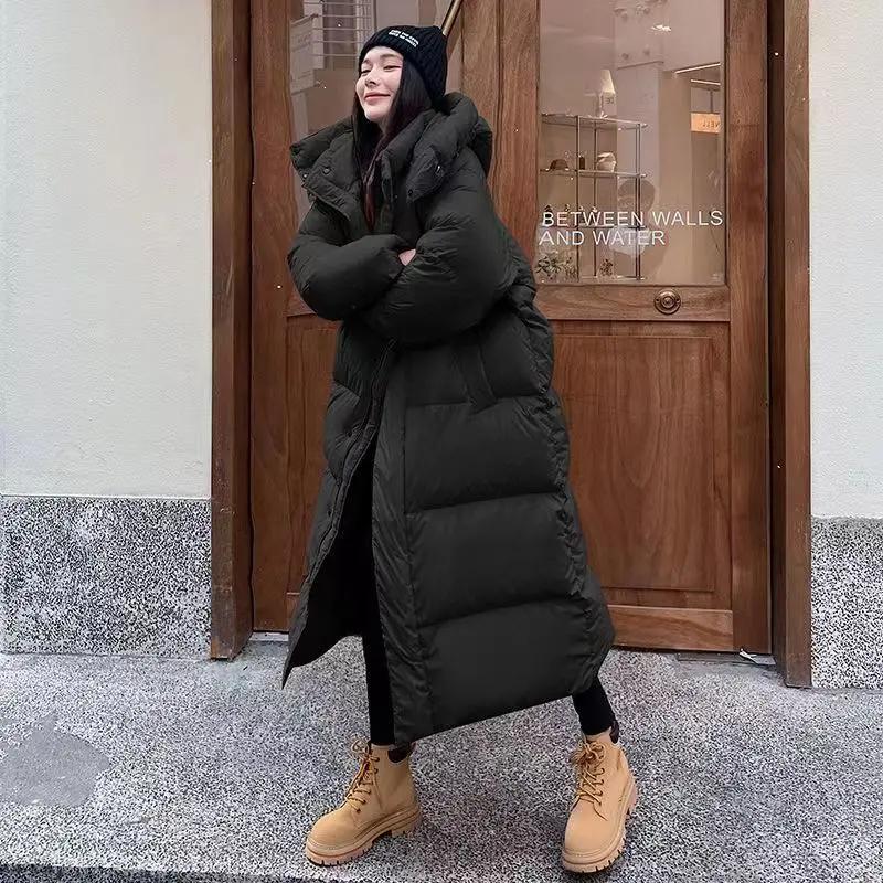 雪中飞新款2023冬季新款长款过膝羽绒棉服女韩版宽松大被子羽绒棉