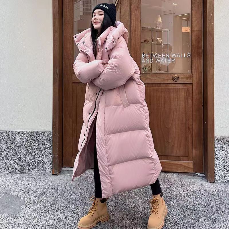 雪中飞新款2023冬季新款长款过膝羽绒棉服女韩版宽松大被子羽绒棉