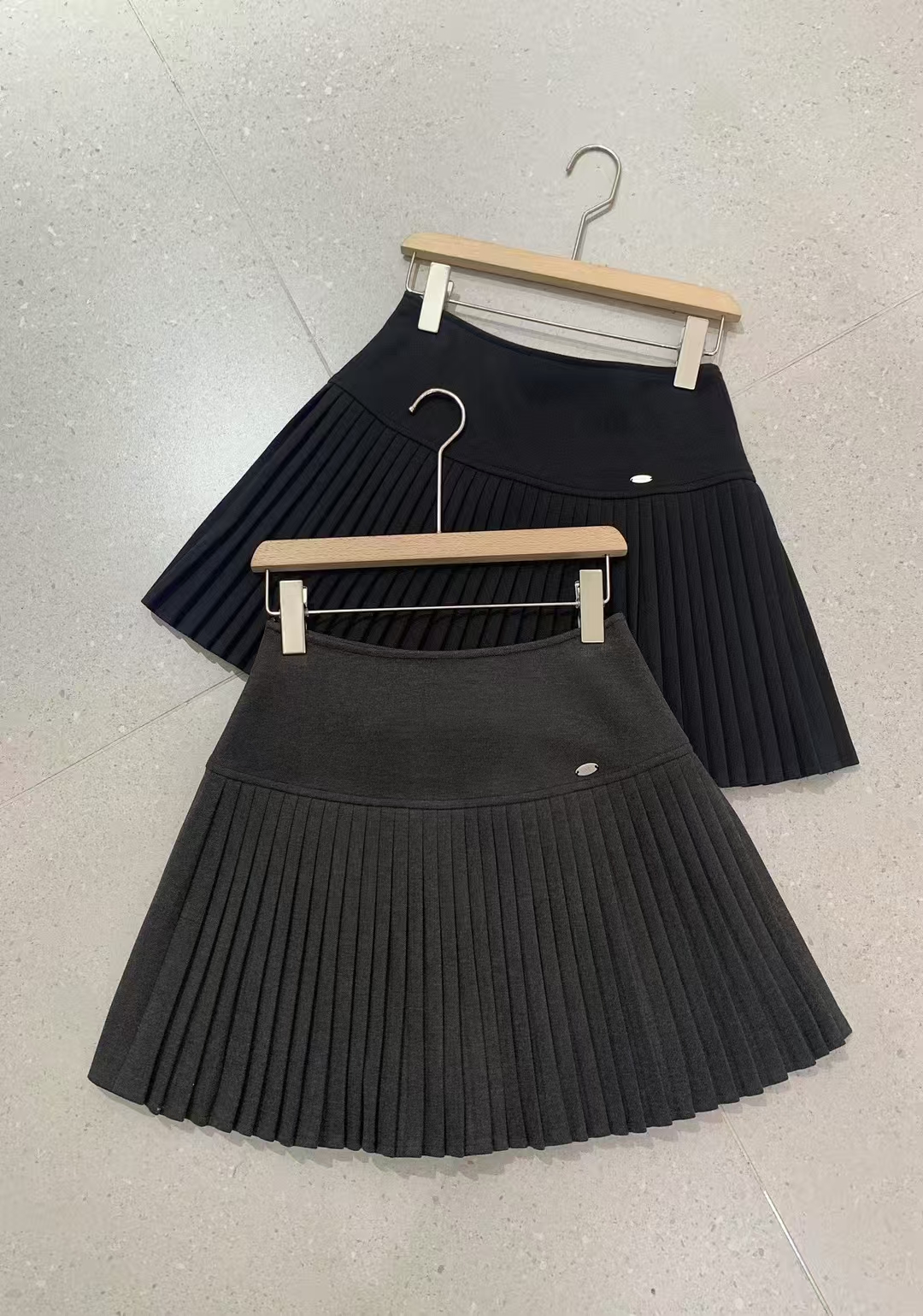 学院风高腰显瘦百褶裙女秋冬季毛呢半身裙