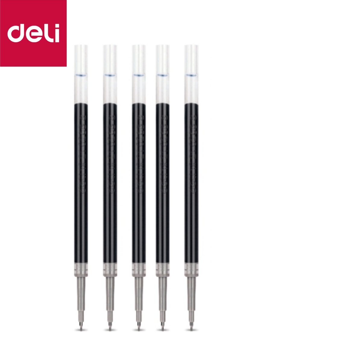 得力st笔头按动笔芯v77黑色0.5速干顺滑加强型针管v1按动笔笔芯黑