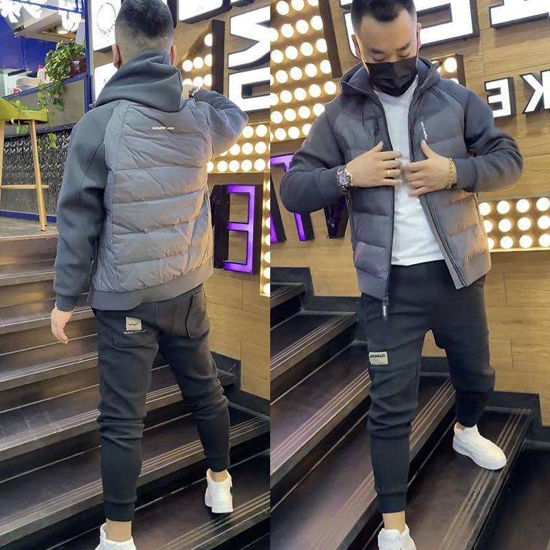 波司澄男士拼接袖子羽绒服外套秋冬季保暖百搭时尚休闲情侣款户外