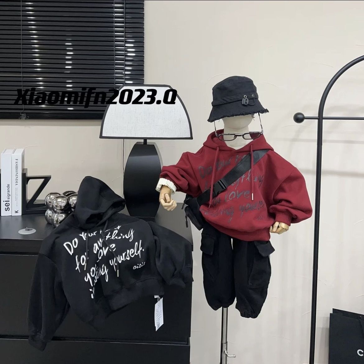 巴拉甄选男童秋装韩版字母卫衣套装2023年新款卫衣中小童男孩洋气