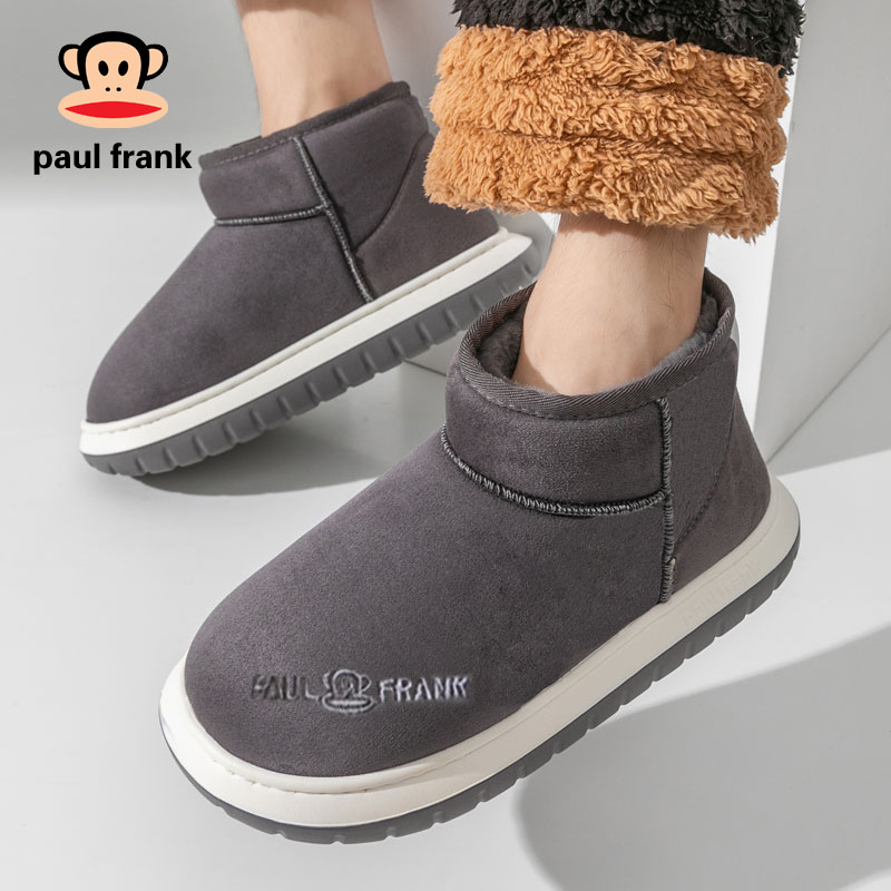 大嘴猴雪地靴秋冬高帮保暖加绒加厚防滑情侣踩屎感居家外穿棉厚底