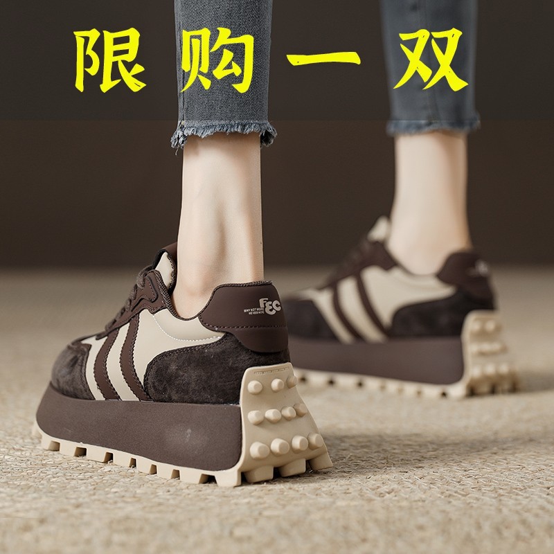 百丽纯爱复古阿甘鞋2023秋季新款松糕厚底增高时尚休闲显脚小老