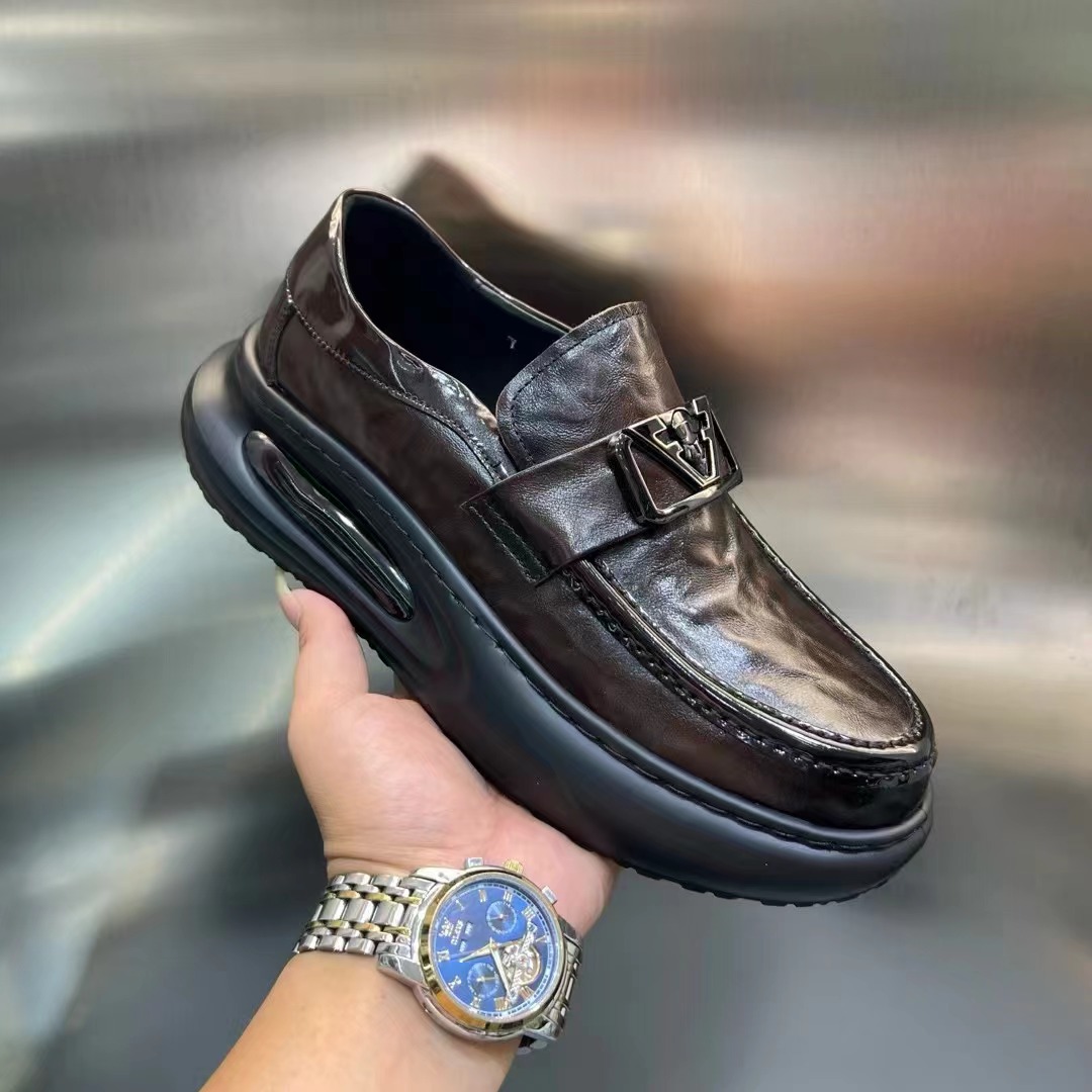 jlt/金郎特休闲透气耐磨百搭舒适增高气垫休闲手抓纹休闲鞋3076