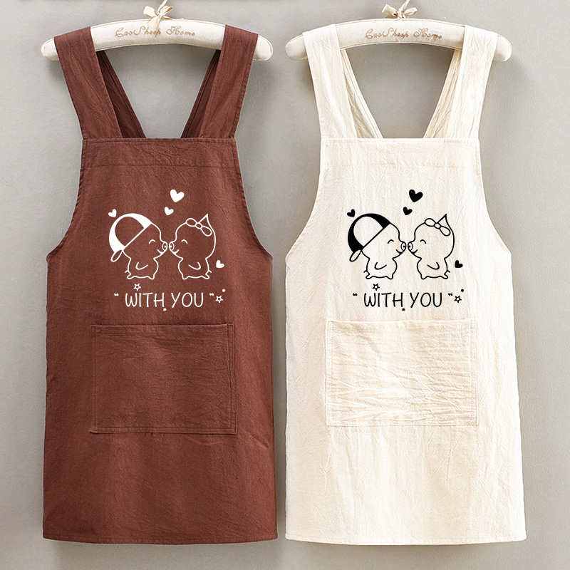 新款围裙支持定制logo印字耐脏耐磨防污工作服时尚简约成人围腰