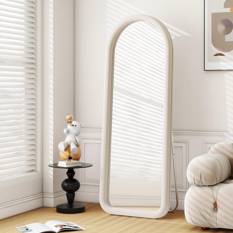 网红全身镜落地镜家用高级感全身镜壁挂式卧室奶油风全身镜子