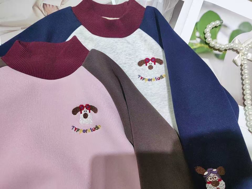 加绒加厚的卫衣刺绣