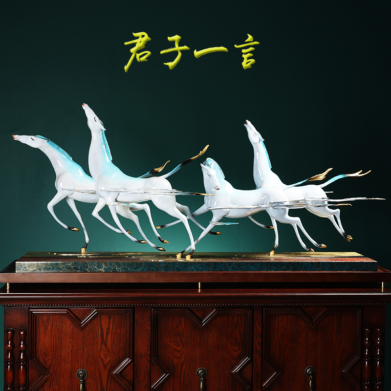 【君子一言】全铜马摆件家居饰品铜工艺品玄关装饰品客厅茶台摆设