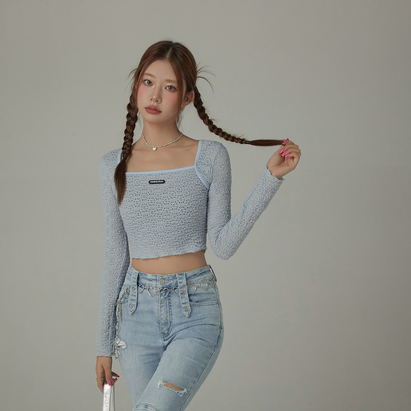 G013【金拐子专属】CHUU贴标设计满印街头辣妹修身T恤-F