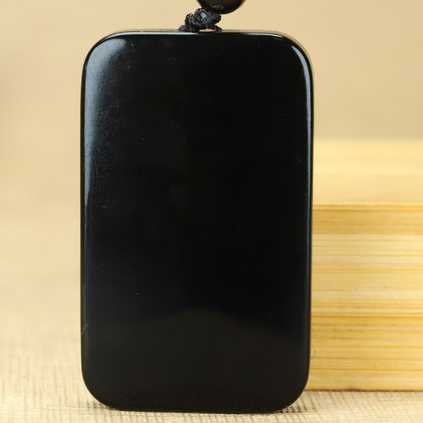 平安无事牌吊坠黑色经典大气百搭平平安安复古简约