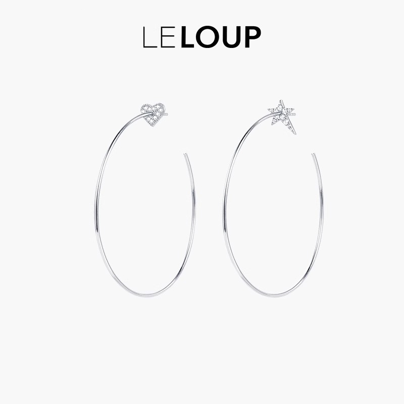 LELOUP 铜合金合成锆石耳饰 复古甜心不对称耳环轻奢气质时尚小众