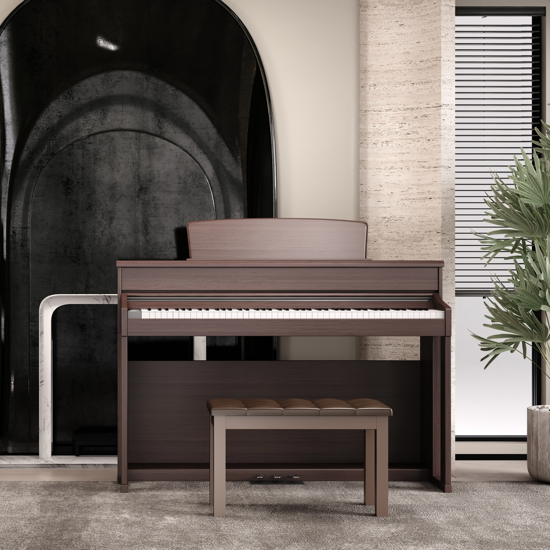 梵蒂格F990意式简约立式88键电钢专业幼师成人家用重锤数码钢琴