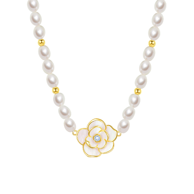 【三少】山茶花之愿山茶花珍珠项链轻奢小众设计
