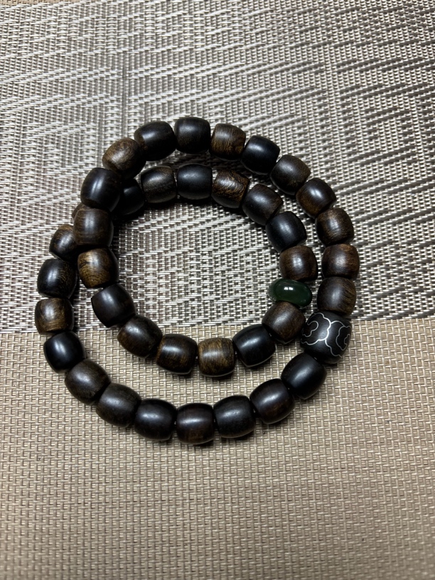 越南芽庄白奇楠留疤料手串