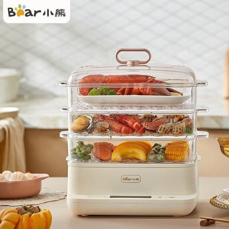 【新疆包邮】 小熊电蒸锅蒸蛋器家用蒸锅多功能早餐机包子三层容量