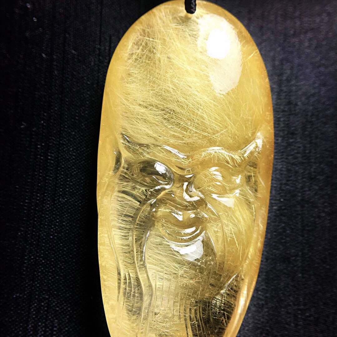 天然金发晶老寿星大吊坠金身老寿星