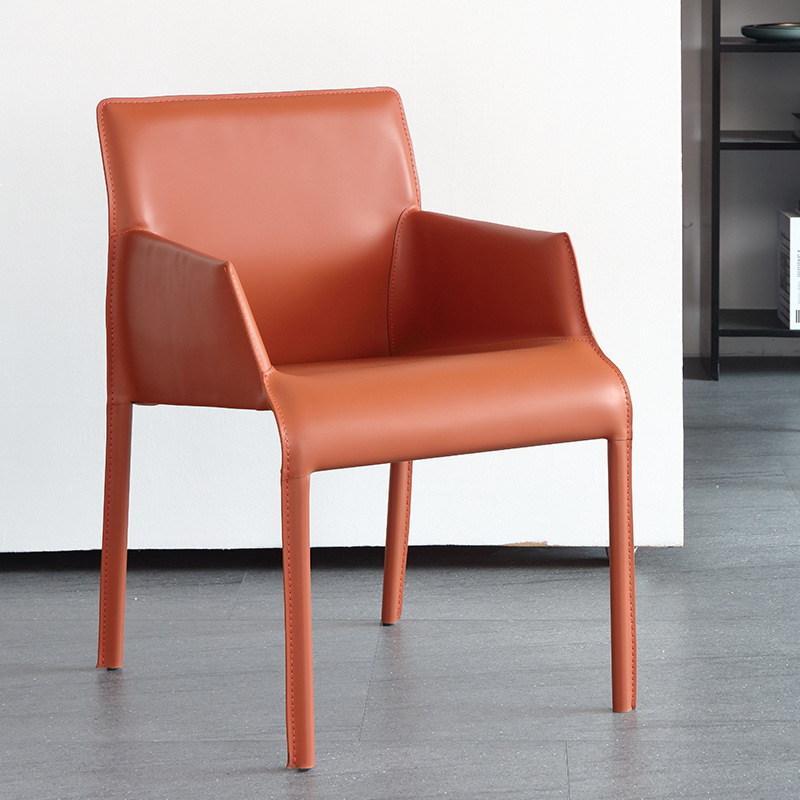 极简餐椅简约现代大小户型咖啡厅酒店椅北欧靠背凳皮椅意式马鞍椅