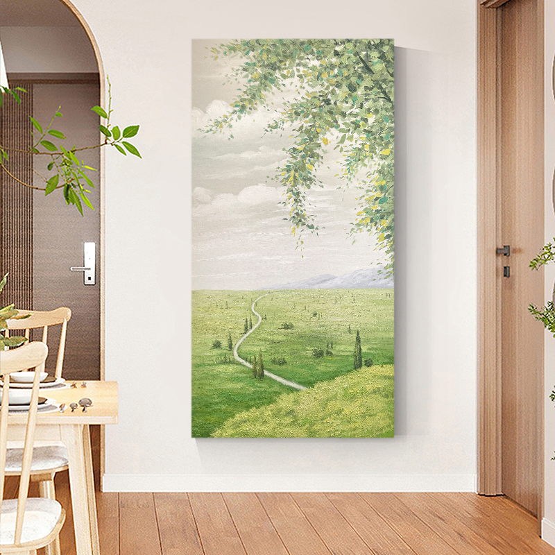 现代原创简约抽象装饰画客餐厅玄关油画侘寂风手绘肌理挂画