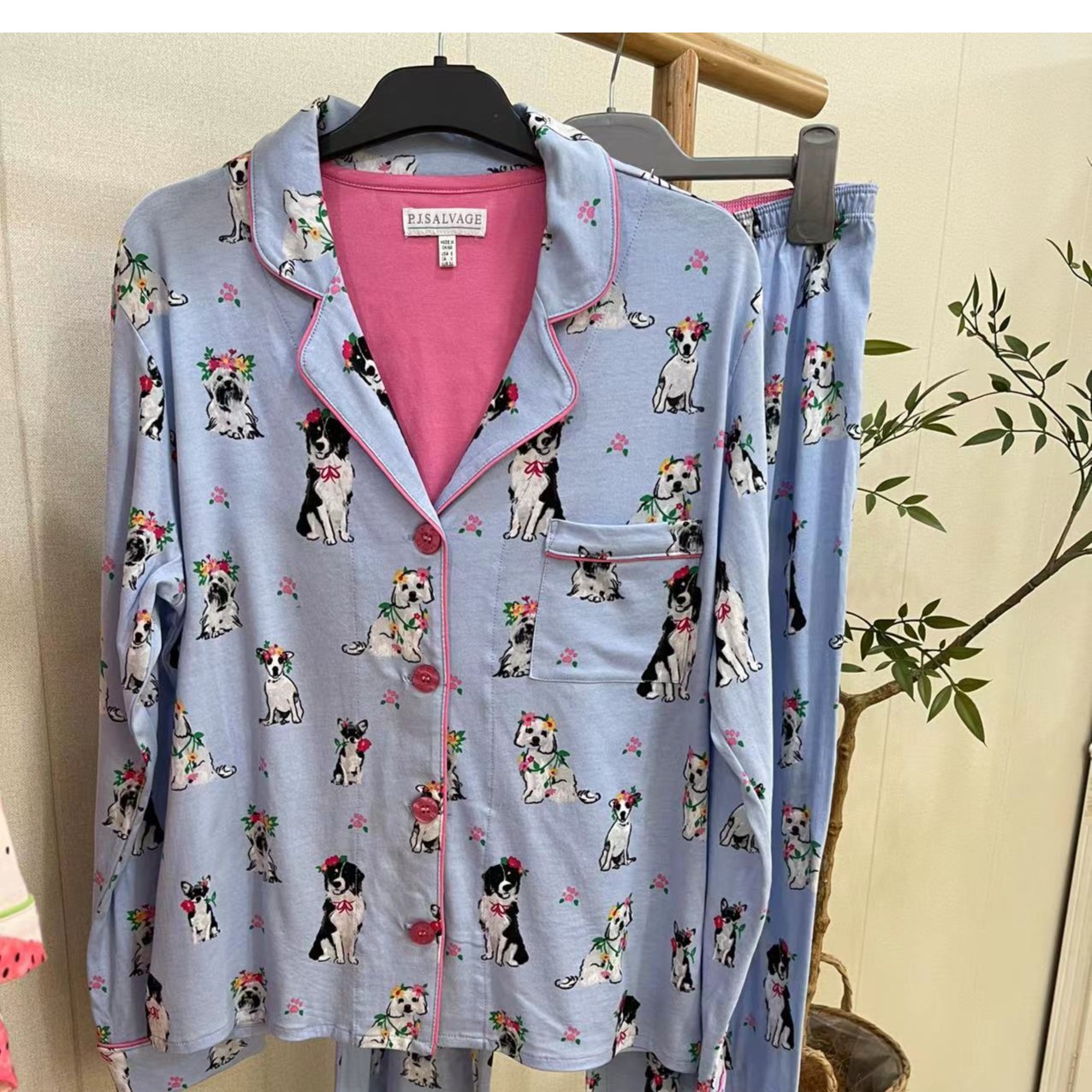 精品女款家居服长袖长裤莫代尔加棉印花春秋时尚舒适睡衣女套装