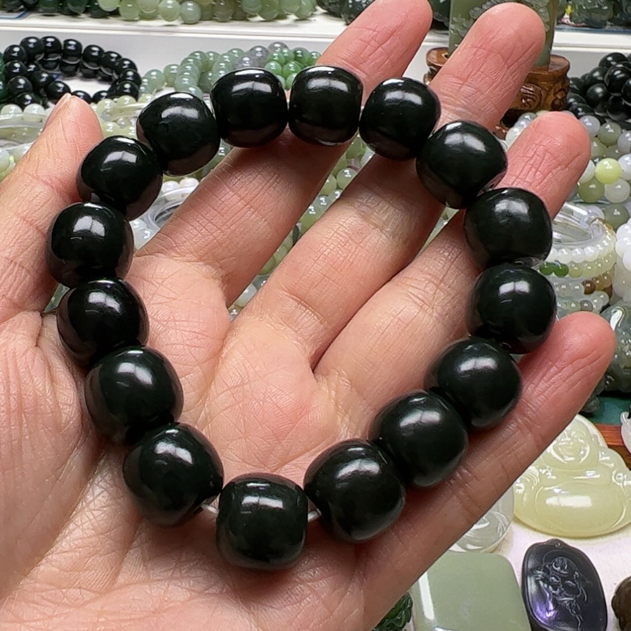 【闪购商品】和田玉（青玉）手链未镶嵌吉**照