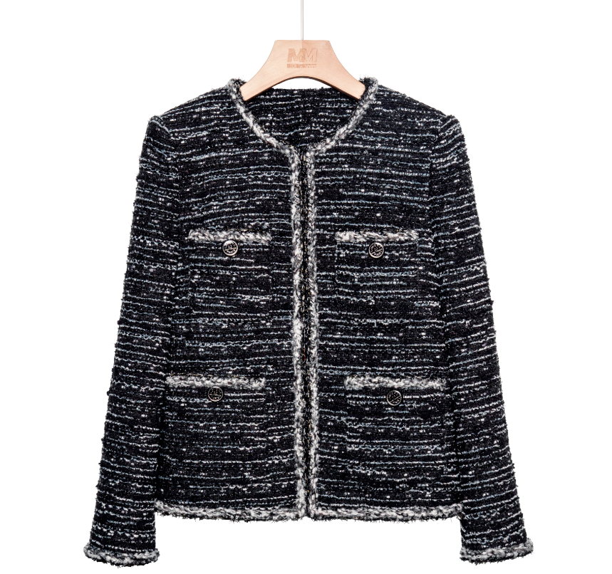 【黑白条纹】杭州超哥小香风外套CO83424