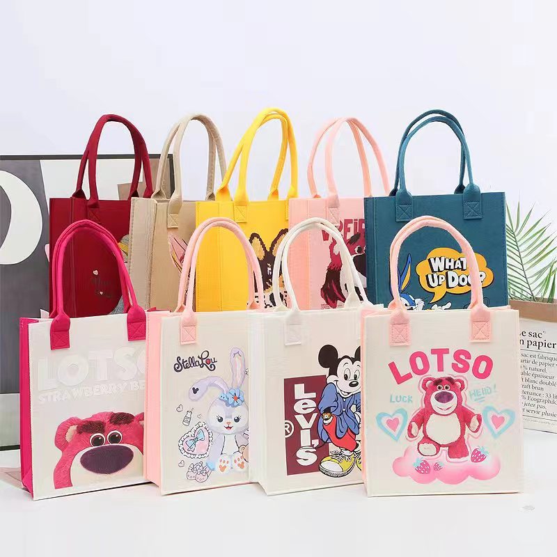 【活动特惠】时尚女士简约便携环保单肩手提毛毡包包