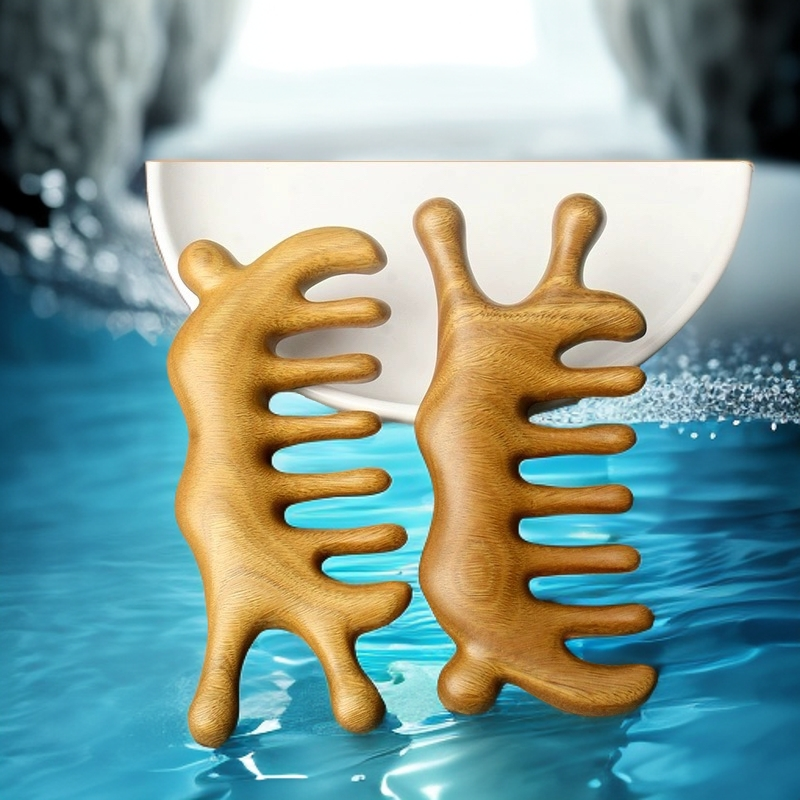 按摩梳头部经络梳子七防脱齿绿檀头皮疏通女士专用舒筋活络