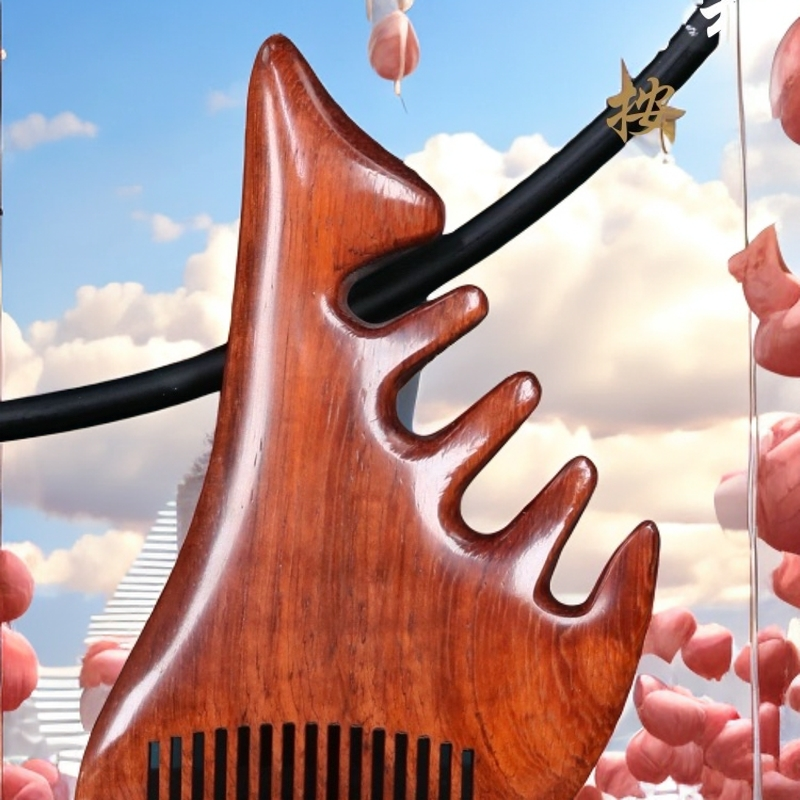 大怪兽按摩梳头部经络梳子五齿紫光檀头皮疏通女士专用