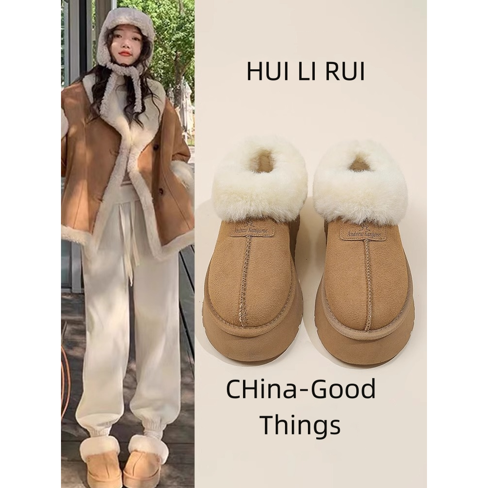 回力瑞雪地靴女冬季加绒加厚毛毛鞋2023新款厚底保暖一脚蹬大棉鞋