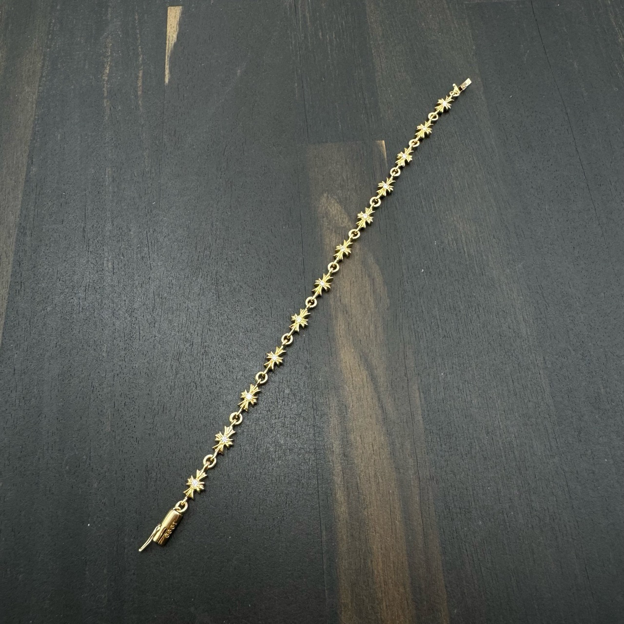 未使用 18.5cm Chrome Hearts 克罗心 22k 白钻Tiny e 十字花手链