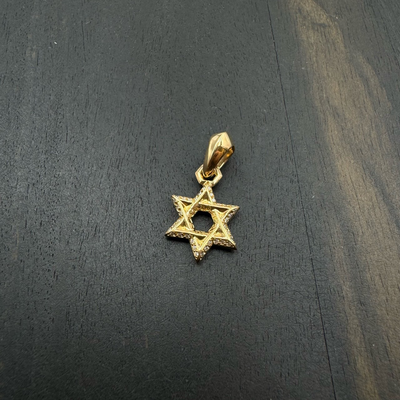 未使用 Chrome hearts 克罗心 22k 小号满钻六芒星吊坠