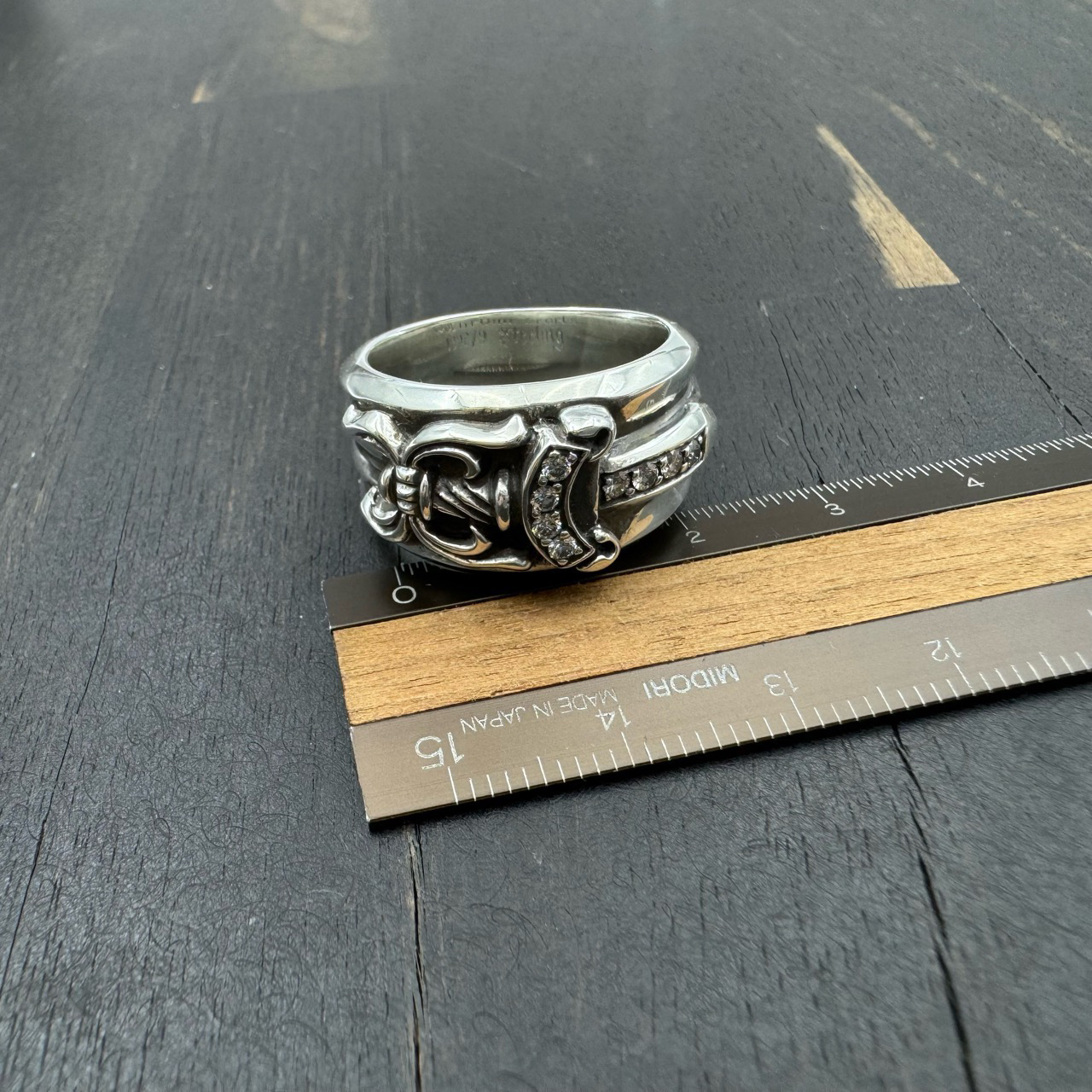 98新 US9.5码 Chrome Hearts 克罗心 白钻宝剑戒指