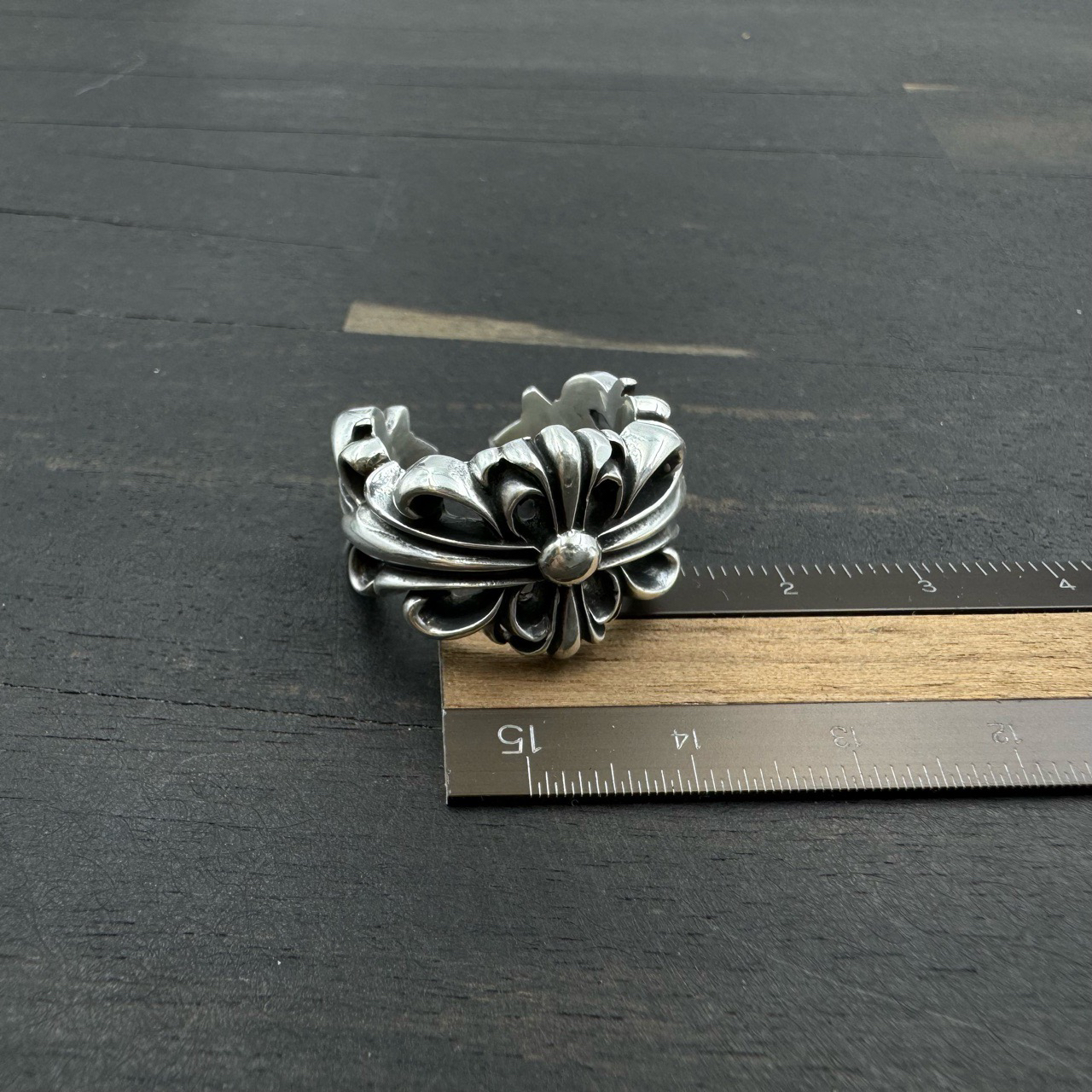 【US7码/S级】Chrome Hearts 克罗心 十字花开口戒指