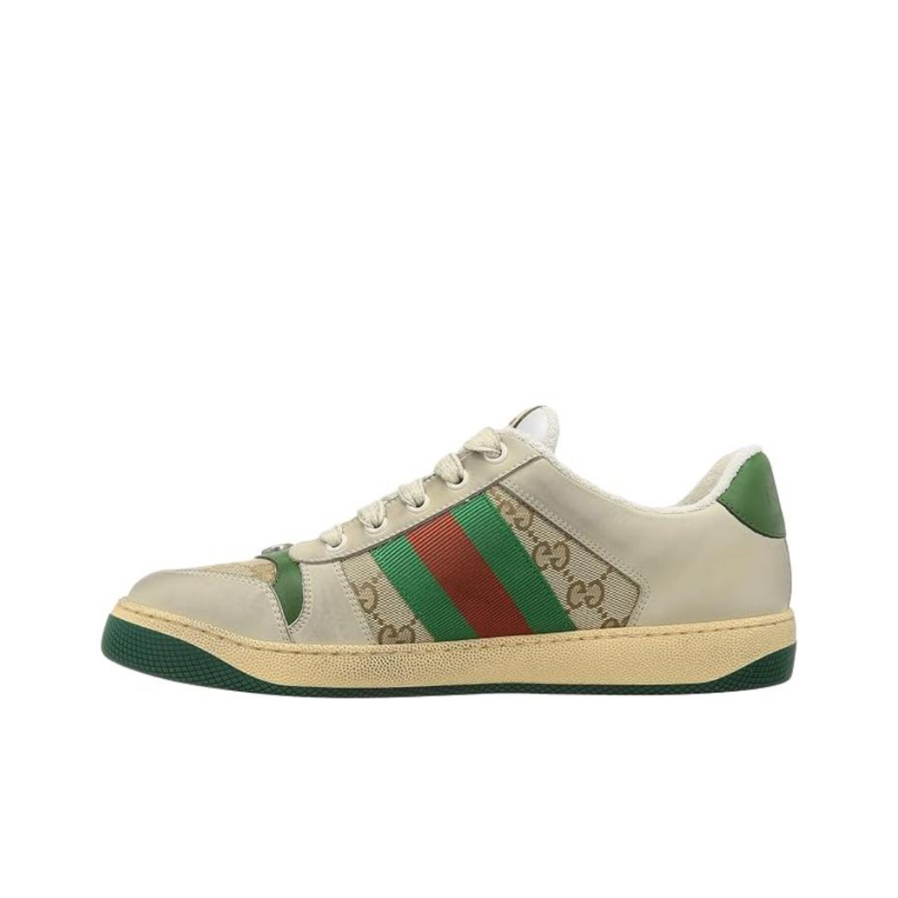 未使用 GUCCI/古驰 全新女款 绿色满印老花时尚珐琅脏脏鞋 多尺码