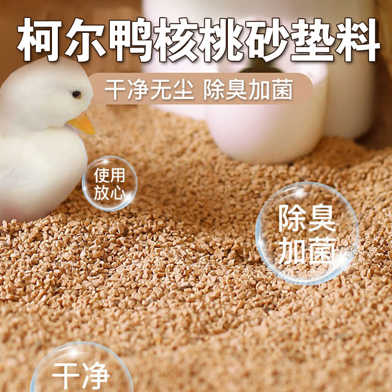 柯尔鸭核桃砂沙垫料发酵床宠物饲养箱窝鹌鹑卢丁鸡小黄鸭鸭子