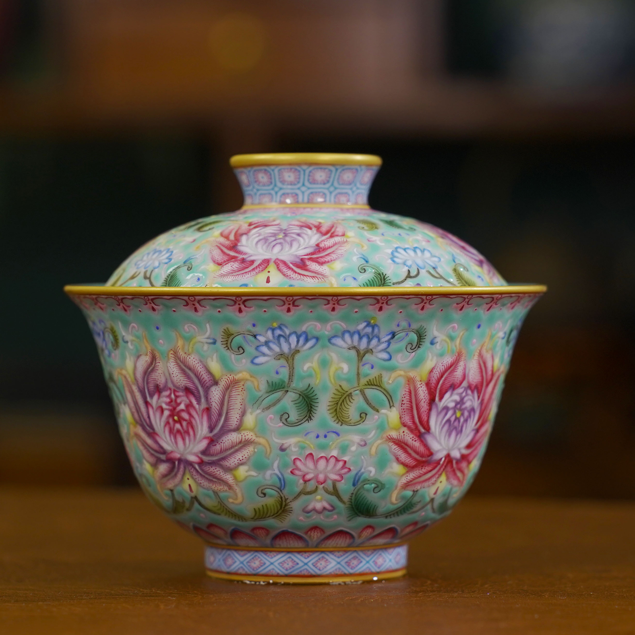 溢珍堂-绿地花卉-盖碗