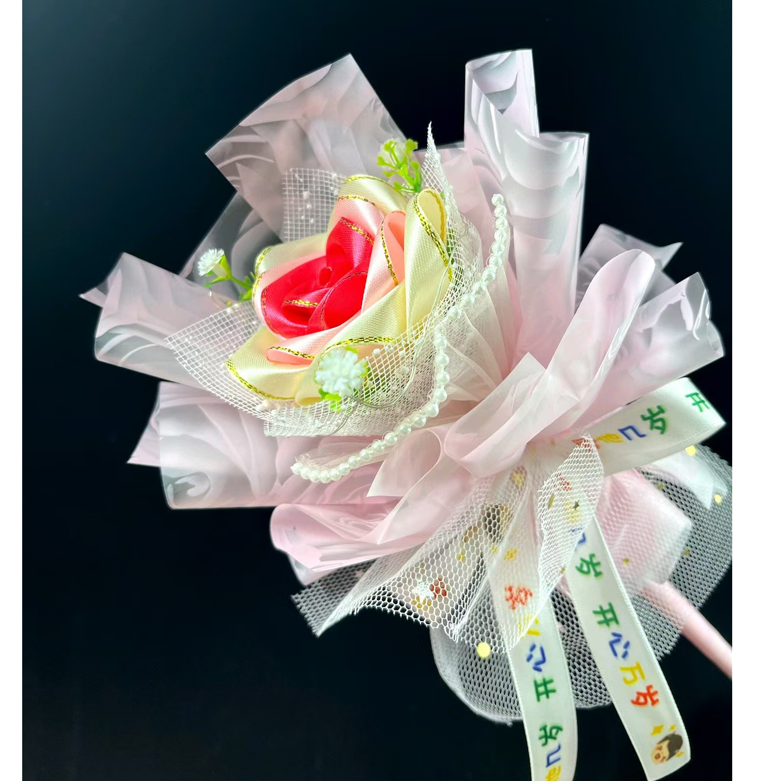 【小于手工】手工丝带花成品单支仙女棒（成品不支持退换介意慎拍）