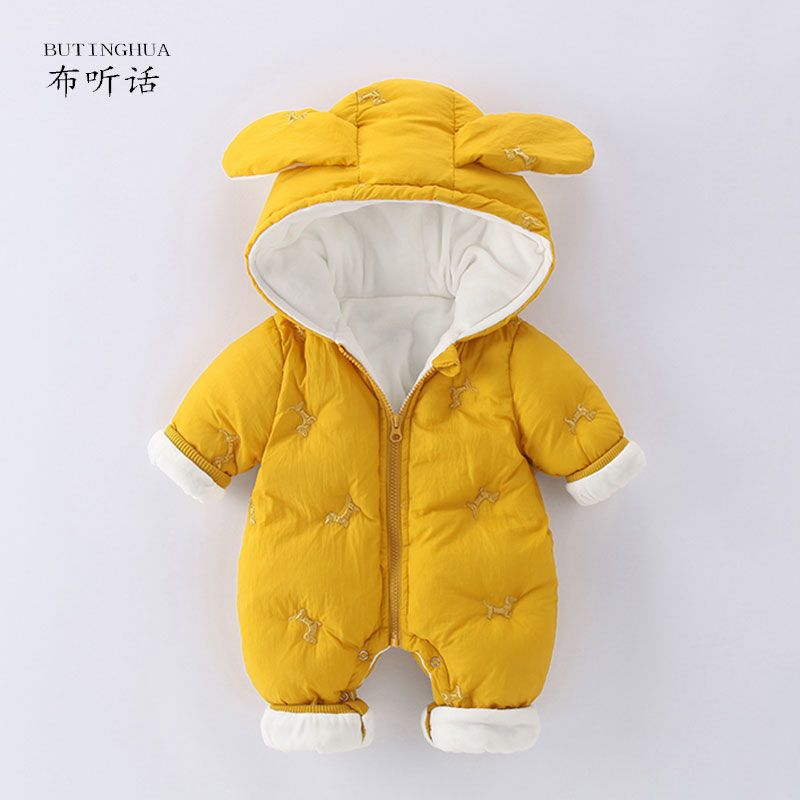 婴儿衣服冬季可爱超萌外出服加厚冬装夹棉保暖哈衣爬服宝宝连体衣